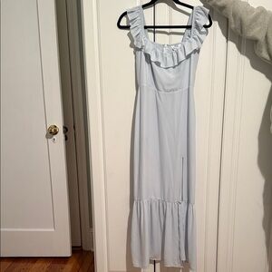 Park & Fifth Light Blue Ruffle Maxi Dress